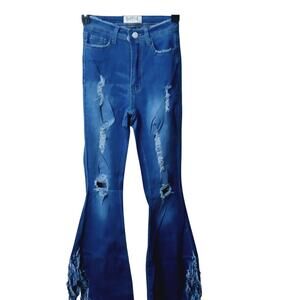 Girls Swank a Posh Distressed Ripped Jeans